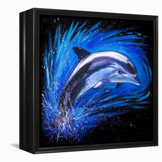 Dolphin Jumping-null-Framed Stretched Canvas