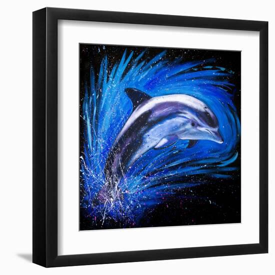 Dolphin Jumping-null-Framed Art Print