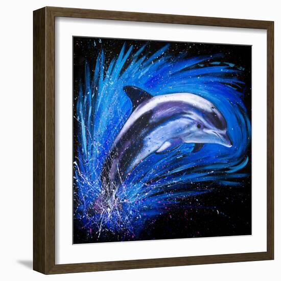 Dolphin Jumping-null-Framed Art Print