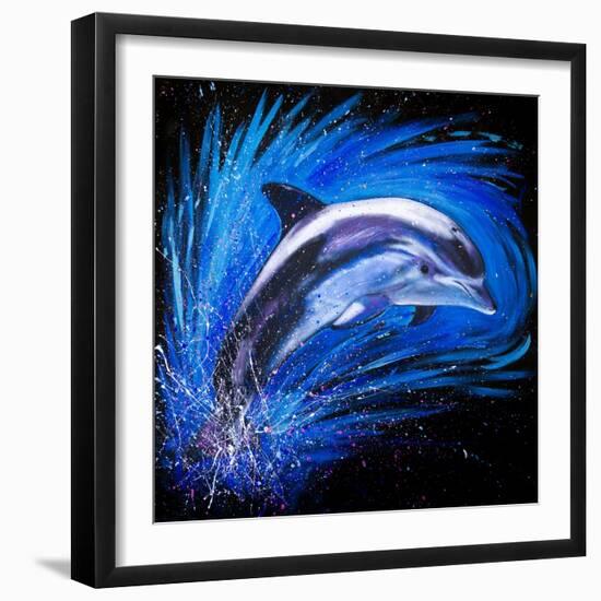 Dolphin Jumping-null-Framed Art Print