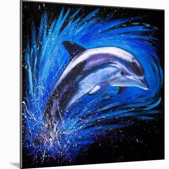 Dolphin Jumping-null-Mounted Art Print