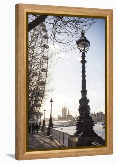 Dolphin Lamp Post, South Bank, London, England, United Kingdom, Europe-Matthew Williams-Ellis-Framed Premier Image Canvas