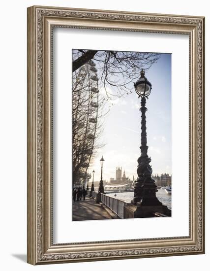 Dolphin Lamp Post, South Bank, London, England, United Kingdom, Europe-Matthew Williams-Ellis-Framed Photographic Print