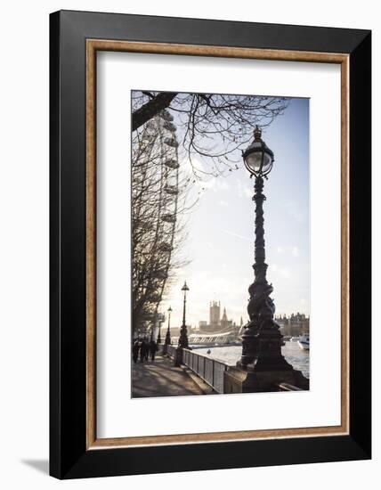 Dolphin Lamp Post, South Bank, London, England, United Kingdom, Europe-Matthew Williams-Ellis-Framed Photographic Print