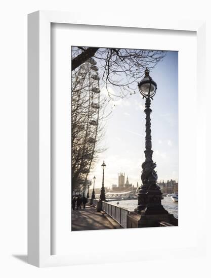 Dolphin Lamp Post, South Bank, London, England, United Kingdom, Europe-Matthew Williams-Ellis-Framed Photographic Print