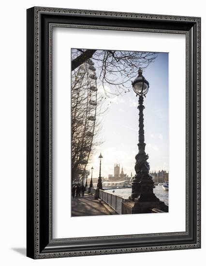 Dolphin Lamp Post, South Bank, London, England, United Kingdom, Europe-Matthew Williams-Ellis-Framed Photographic Print