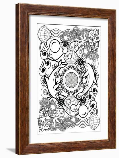 Dolphin, Water Life-Art House Design-Framed Giclee Print