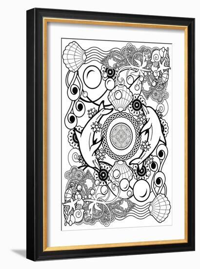 Dolphin, Water Life-Art House Design-Framed Giclee Print