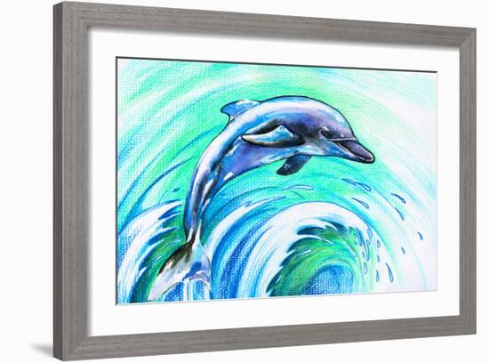 Dolphin-DannyWilde-Framed Art Print