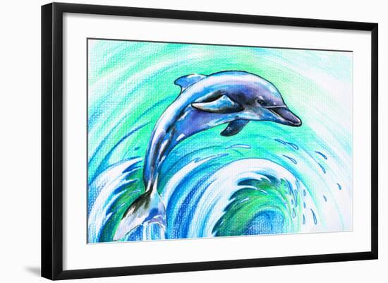 Dolphin-DannyWilde-Framed Art Print