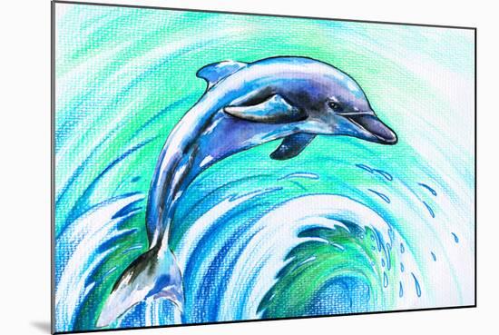 Dolphin-DannyWilde-Mounted Art Print