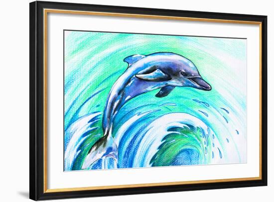 Dolphin-DannyWilde-Framed Art Print