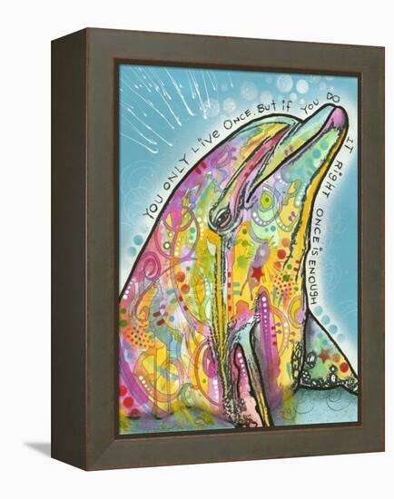 Dolphin-Dean Russo-Framed Premier Image Canvas