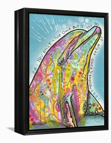 Dolphin-Dean Russo-Framed Premier Image Canvas