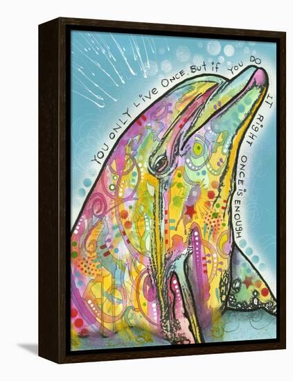 Dolphin-Dean Russo-Framed Premier Image Canvas