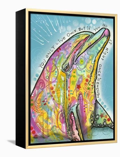 Dolphin-Dean Russo-Framed Premier Image Canvas