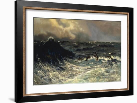 Dolphins in a Rough Sea, 1894-Thorvald Niss-Framed Giclee Print