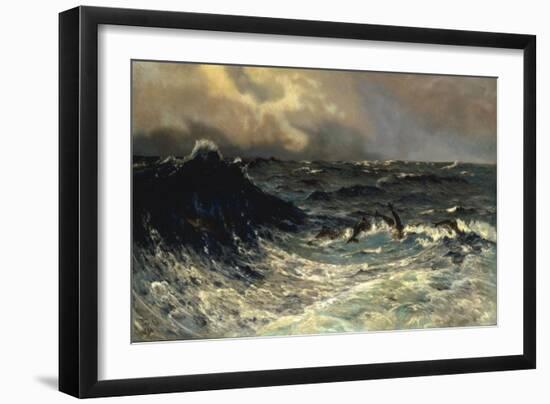 Dolphins in a Rough Sea, 1894-Thorvald Niss-Framed Giclee Print