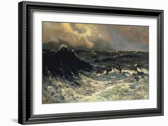 Dolphins in a Rough Sea, 1894-Thorvald Niss-Framed Giclee Print