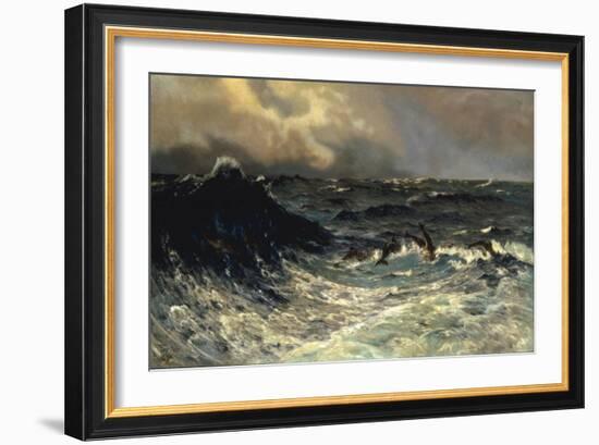 Dolphins in a Rough Sea, 1894-Thorvald Niss-Framed Giclee Print