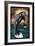 Dolphins - Scratchboard-Lantern Press-Framed Premium Giclee Print