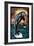 Dolphins - Scratchboard-Lantern Press-Framed Premium Giclee Print