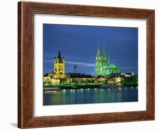 Dom Cathedral and the River Rhine, Cologne, Nord Rhein Westfalen, Germany, Europe-Gavin Hellier-Framed Photographic Print
