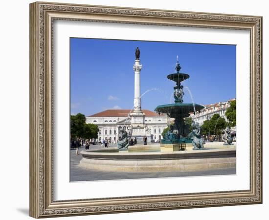 Dom Pedro Monument in the Rossio District, Lisbon, Portugal, Europe-Richard Cummins-Framed Photographic Print