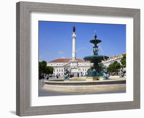 Dom Pedro Monument in the Rossio District, Lisbon, Portugal, Europe-Richard Cummins-Framed Photographic Print