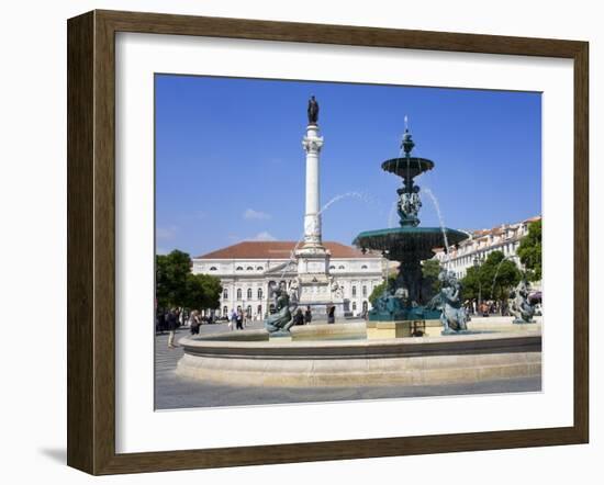 Dom Pedro Monument in the Rossio District, Lisbon, Portugal, Europe-Richard Cummins-Framed Photographic Print