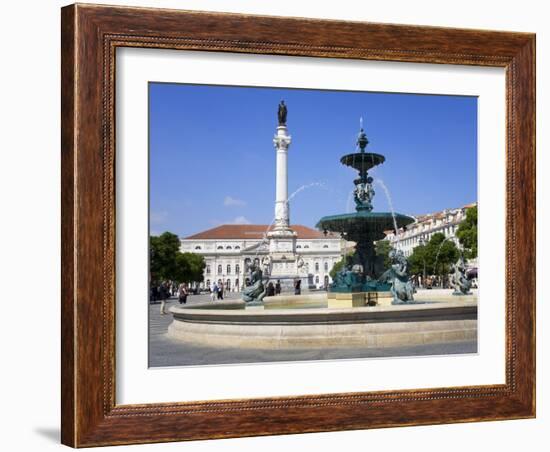 Dom Pedro Monument in the Rossio District, Lisbon, Portugal, Europe-Richard Cummins-Framed Photographic Print