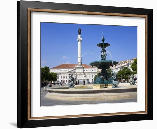 Dom Pedro Monument in the Rossio District, Lisbon, Portugal, Europe-Richard Cummins-Framed Photographic Print