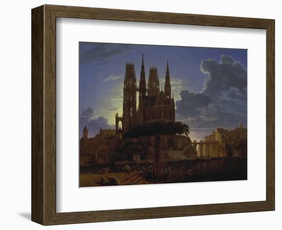 Dom Ueber Einer Stadt. Nach 1813. (Kopie Von K.E.Biermann Um 1830)-Karl Friedrich Schinkel-Framed Giclee Print