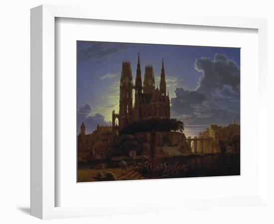 Dom Ueber Einer Stadt. Nach 1813. (Kopie Von K.E.Biermann Um 1830)-Karl Friedrich Schinkel-Framed Giclee Print