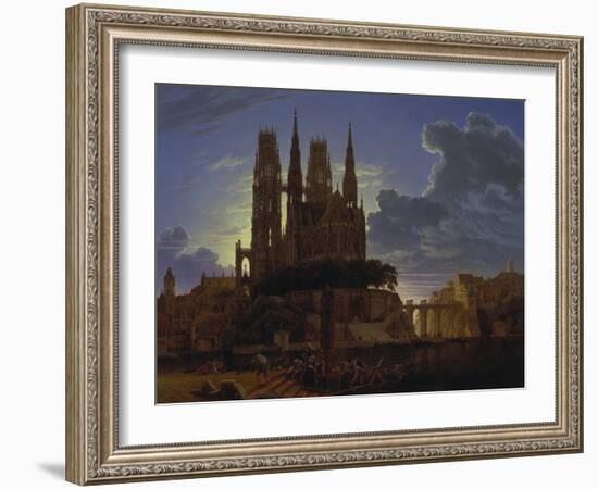 Dom Ueber Einer Stadt. Nach 1813. (Kopie Von K.E.Biermann Um 1830)-Karl Friedrich Schinkel-Framed Giclee Print