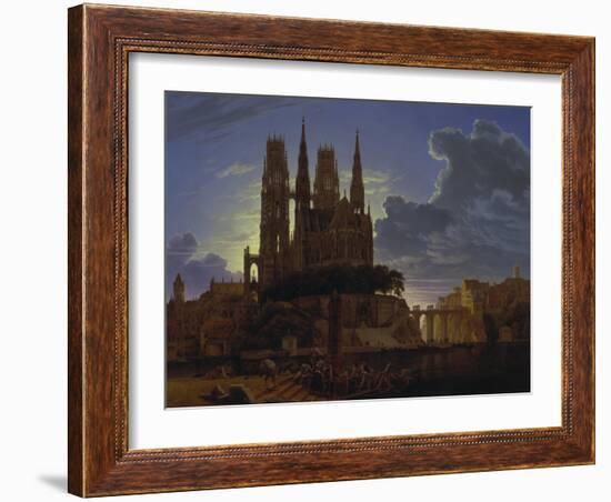 Dom Ueber Einer Stadt. Nach 1813. (Kopie Von K.E.Biermann Um 1830)-Karl Friedrich Schinkel-Framed Giclee Print