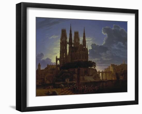 Dom Ueber Einer Stadt. Nach 1813. (Kopie Von K.E.Biermann Um 1830)-Karl Friedrich Schinkel-Framed Giclee Print