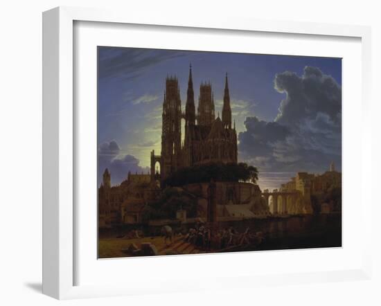 Dom Ueber Einer Stadt. Nach 1813. (Kopie Von K.E.Biermann Um 1830)-Karl Friedrich Schinkel-Framed Giclee Print