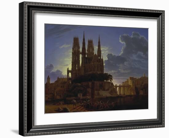 Dom Ueber Einer Stadt. Nach 1813. (Kopie Von K.E.Biermann Um 1830)-Karl Friedrich Schinkel-Framed Giclee Print