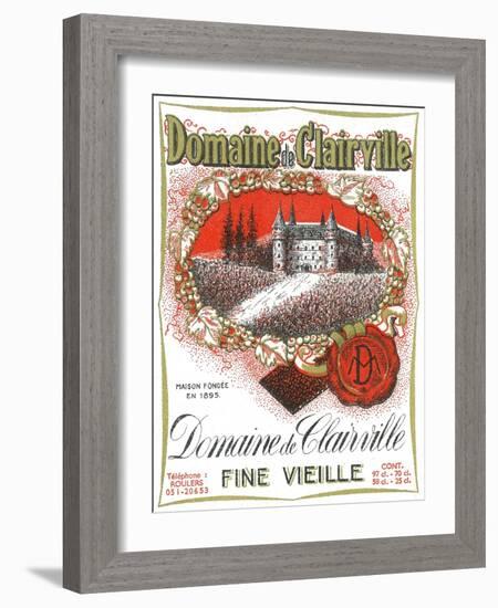 Domaine De Clairville Wine Label - Europe-Lantern Press-Framed Art Print