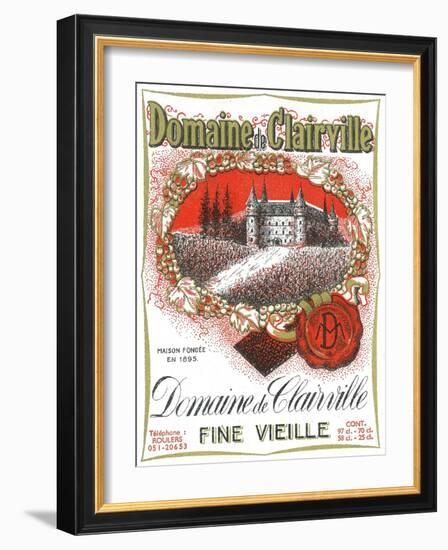 Domaine De Clairville Wine Label - Europe-Lantern Press-Framed Art Print