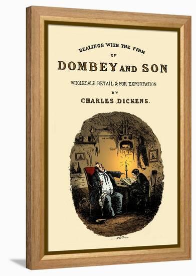 Dombey & Son by Charles Dickens Title page-Hablot Knight Browne-Framed Premier Image Canvas