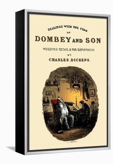 Dombey & Son by Charles Dickens Title page-Hablot Knight Browne-Framed Premier Image Canvas