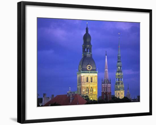 Dome Cathedral, St. Peter's and St. Saviour's Churches, Riga, Latvia-Peter Adams-Framed Photographic Print