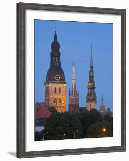 Dome Cathedral, St. Peter's, St. Saviour's Churches, Riga, Latvia-Doug Pearson-Framed Photographic Print