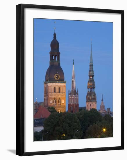 Dome Cathedral, St. Peter's, St. Saviour's Churches, Riga, Latvia-Doug Pearson-Framed Photographic Print
