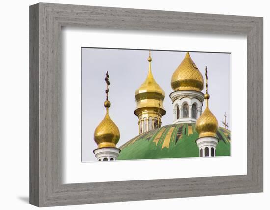 Dome detail, Pechersk Lavra (Monastery of the Caves), Kiev, Ukraine-William Sutton-Framed Photographic Print