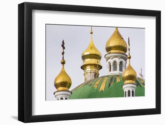 Dome detail, Pechersk Lavra (Monastery of the Caves), Kiev, Ukraine-William Sutton-Framed Photographic Print