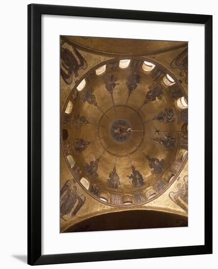 Dome of Pentecost, Mosaic in St. Mark's Basilica, Venice, Italy, 12th Century-null-Framed Giclee Print