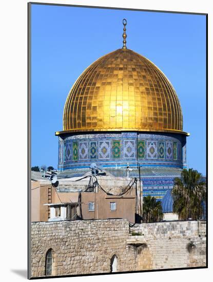 Dome of Rock Above Western Wall Plaza, Old City, UNESCO World Heritage Site, Jerusalem, Israel-Gavin Hellier-Mounted Photographic Print